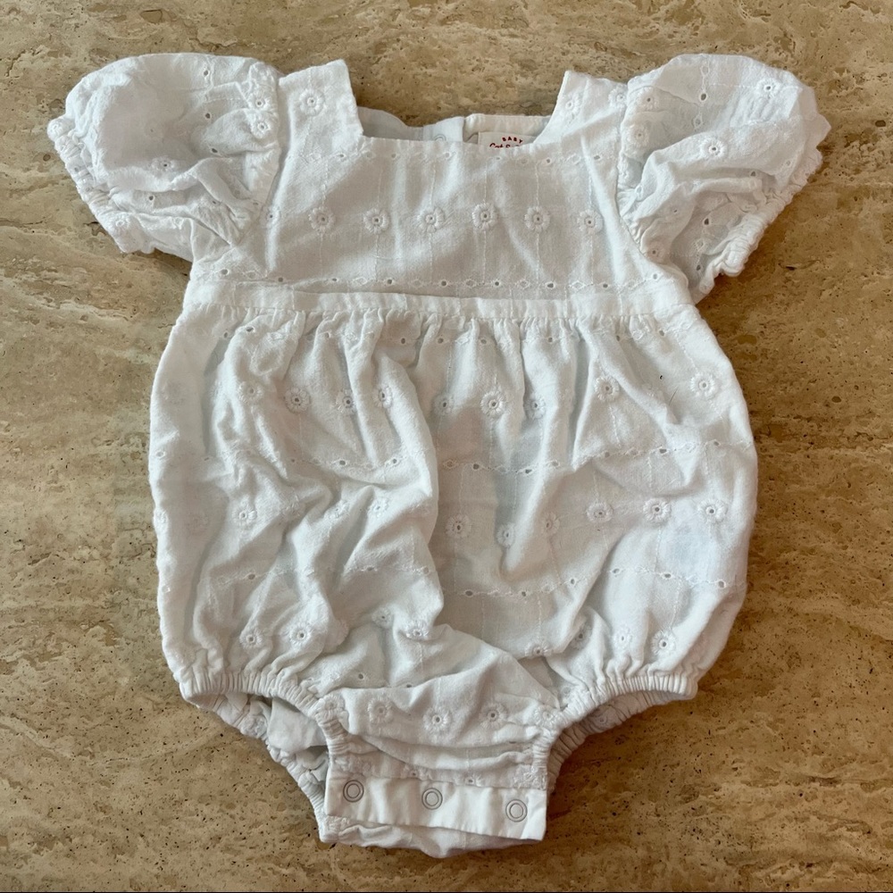 Cat and Jack Eyelet Embroidery Romper